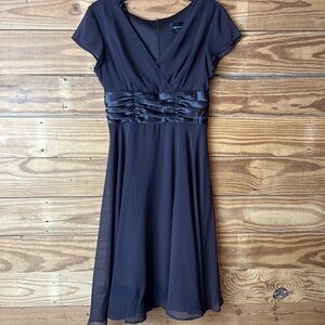 Connected Apparel Brown Midi Dress